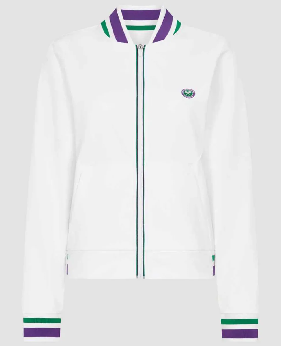 Wimbledon Sport*Womens Full Zip Jacket - White