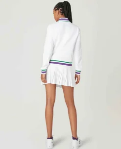 Wimbledon Sport*Womens Full Zip Jacket - White