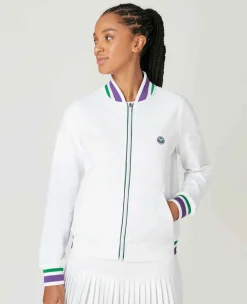 Wimbledon Sport*Womens Full Zip Jacket - White