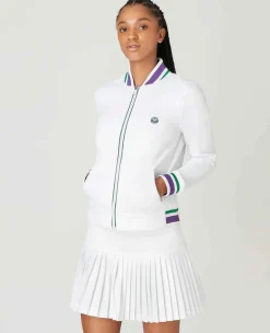 Wimbledon Sport*Womens Full Zip Jacket - White