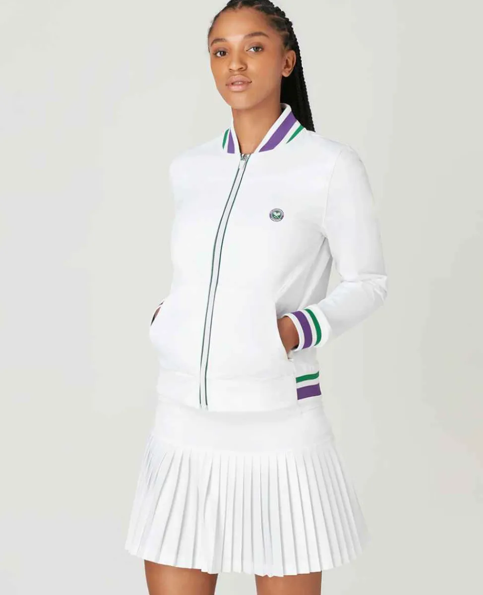 Wimbledon Sport*Womens Full Zip Jacket - White