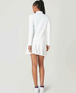 Wimbledon Sport*Womens Jacquard 1/4 Zip Top - White