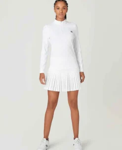 Wimbledon Sport*Womens Jacquard 1/4 Zip Top - White
