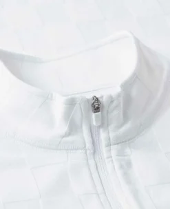 Wimbledon Sport*Womens Jacquard 1/4 Zip Top - White