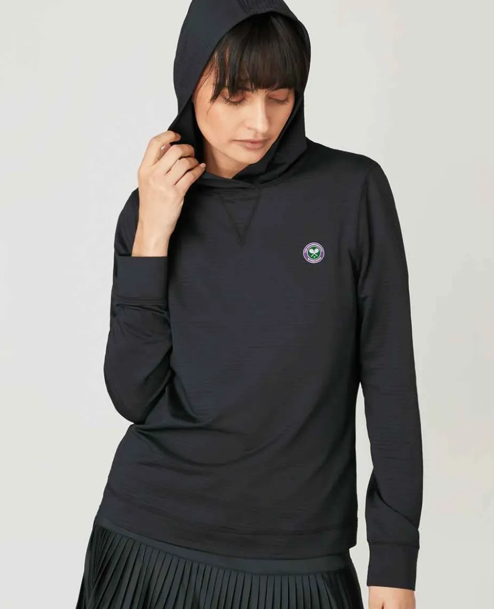 Wimbledon Sport*Womens Light Performance Hoody - Black