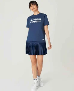 Wimbledon Tops & T-Shirts*Womens Linear 2023 T-Shirt - Navy