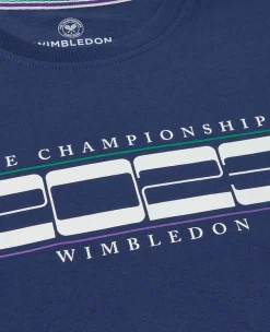 Wimbledon Tops & T-Shirts*Womens Linear 2023 T-Shirt - Navy