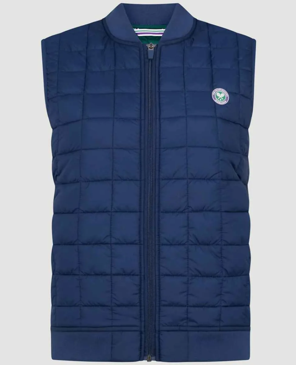 Wimbledon Sport*Womens Quilted Gilet - Navy