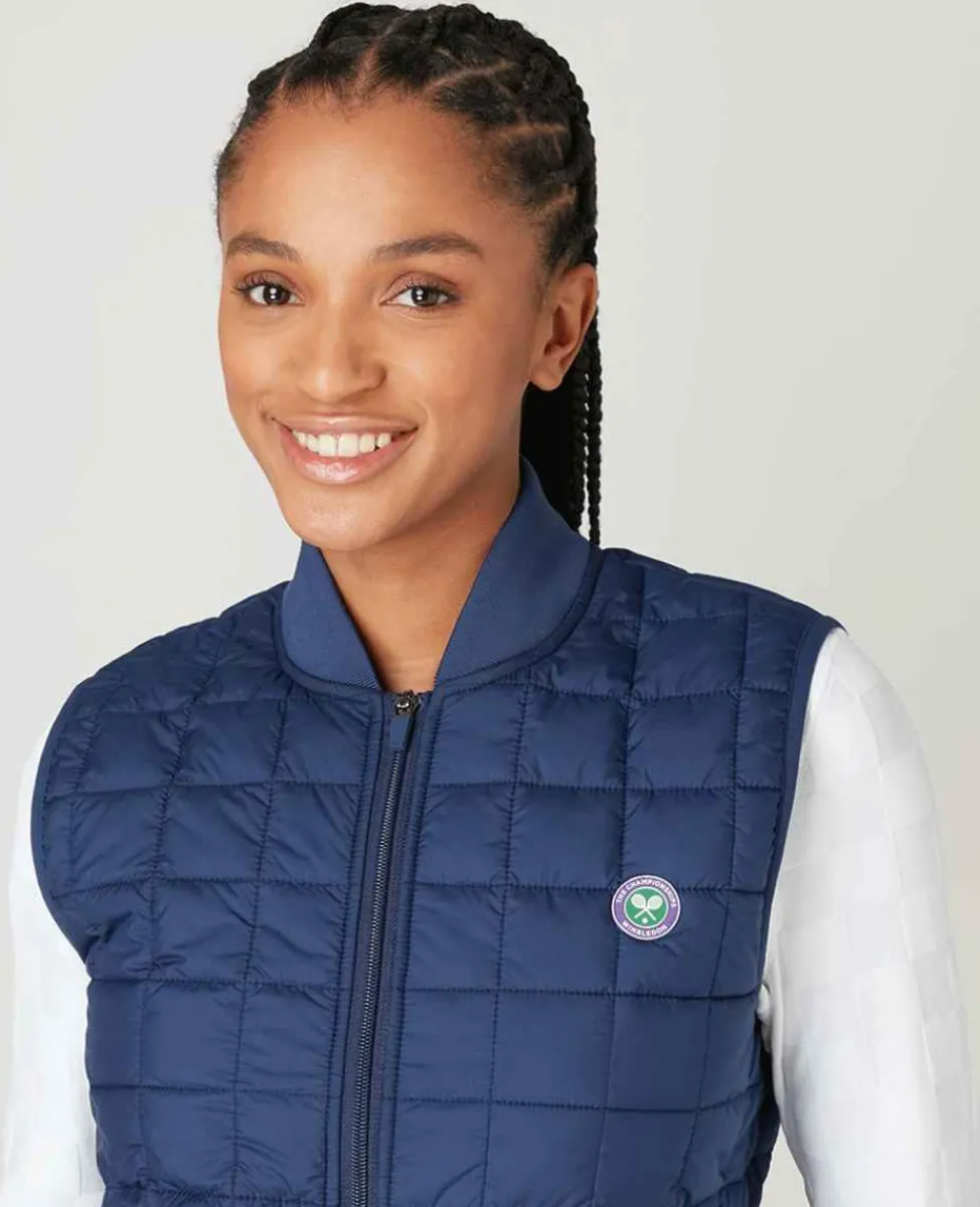 Wimbledon Sport*Womens Quilted Gilet - Navy