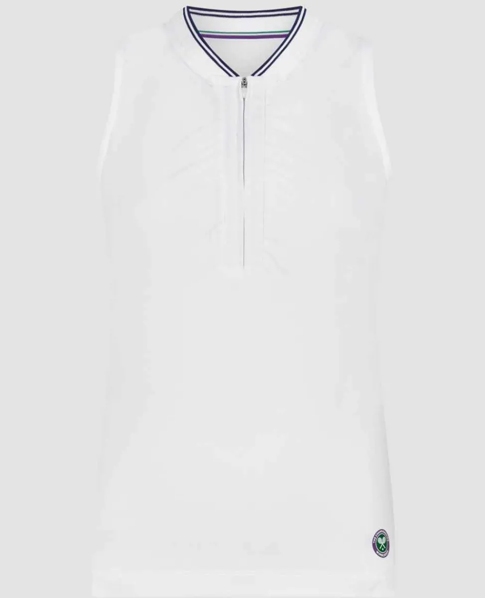 Wimbledon Sport*Womens Rouched Performance Top - White