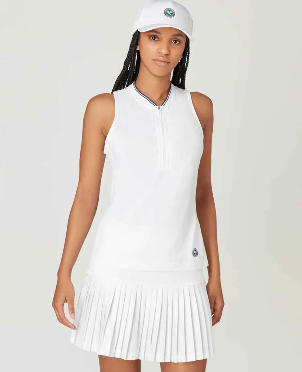 Wimbledon Sport*Womens Rouched Performance Top - White