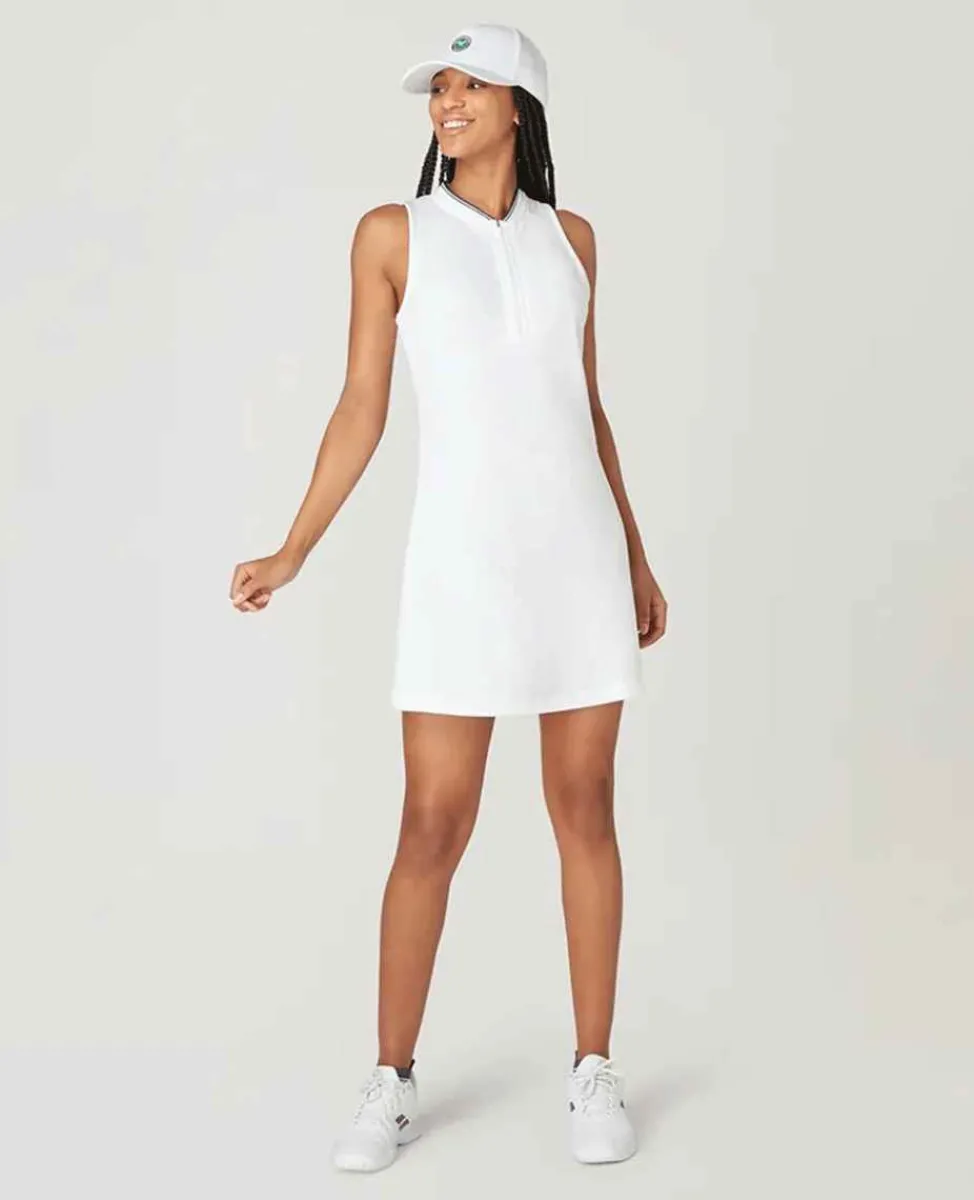 Wimbledon Sport*Womens Rouched Performance Dress - White