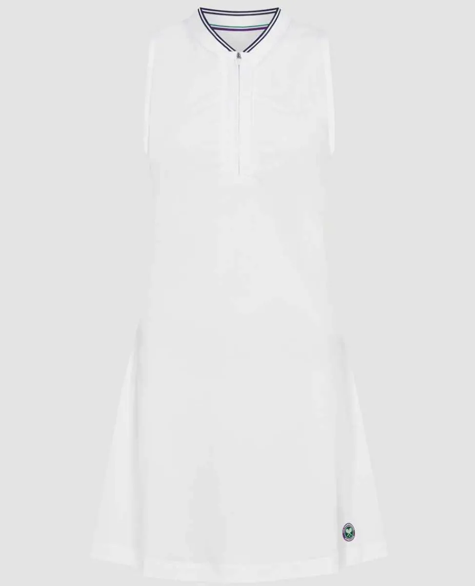 Wimbledon Sport*Womens Rouched Performance Dress - White