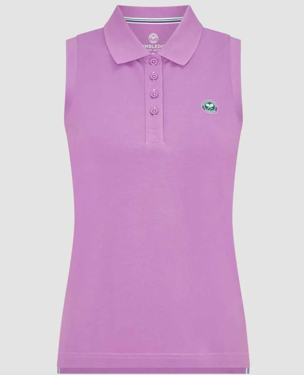 Wimbledon Sport*Womens Sleeveless Pique Polo - Purple