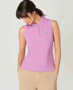 Wimbledon Sport*Womens Sleeveless Pique Polo - Purple