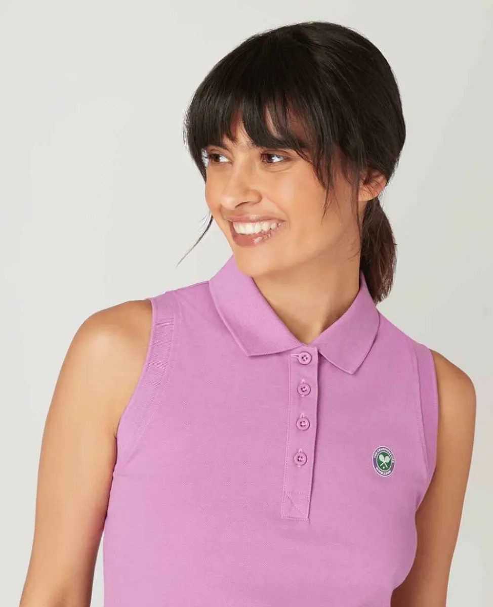 Wimbledon Sport*Womens Sleeveless Pique Polo - Purple