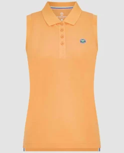 Wimbledon Sport*Womens Sleeveless Pique Polo - Orange