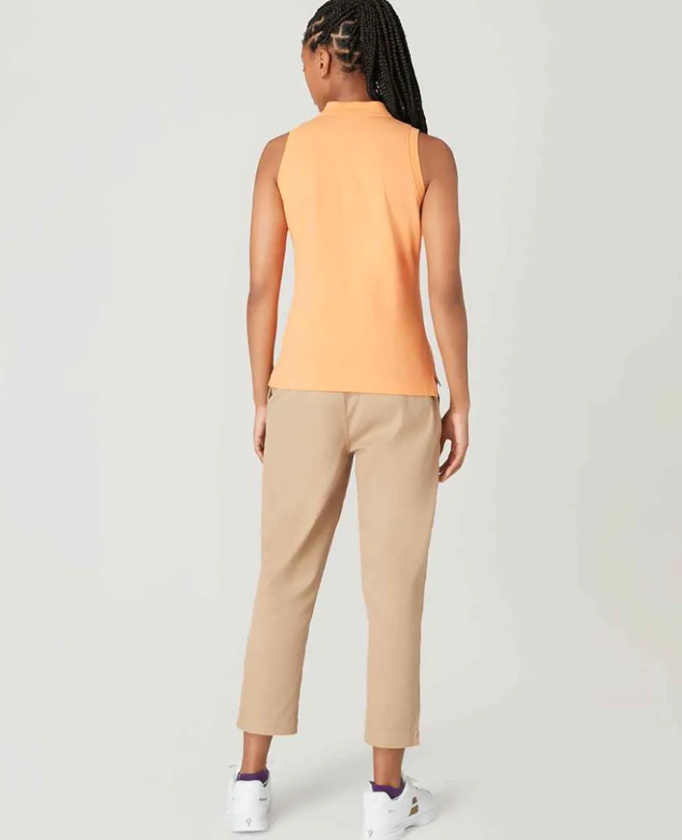Wimbledon Sport*Womens Sleeveless Pique Polo - Orange