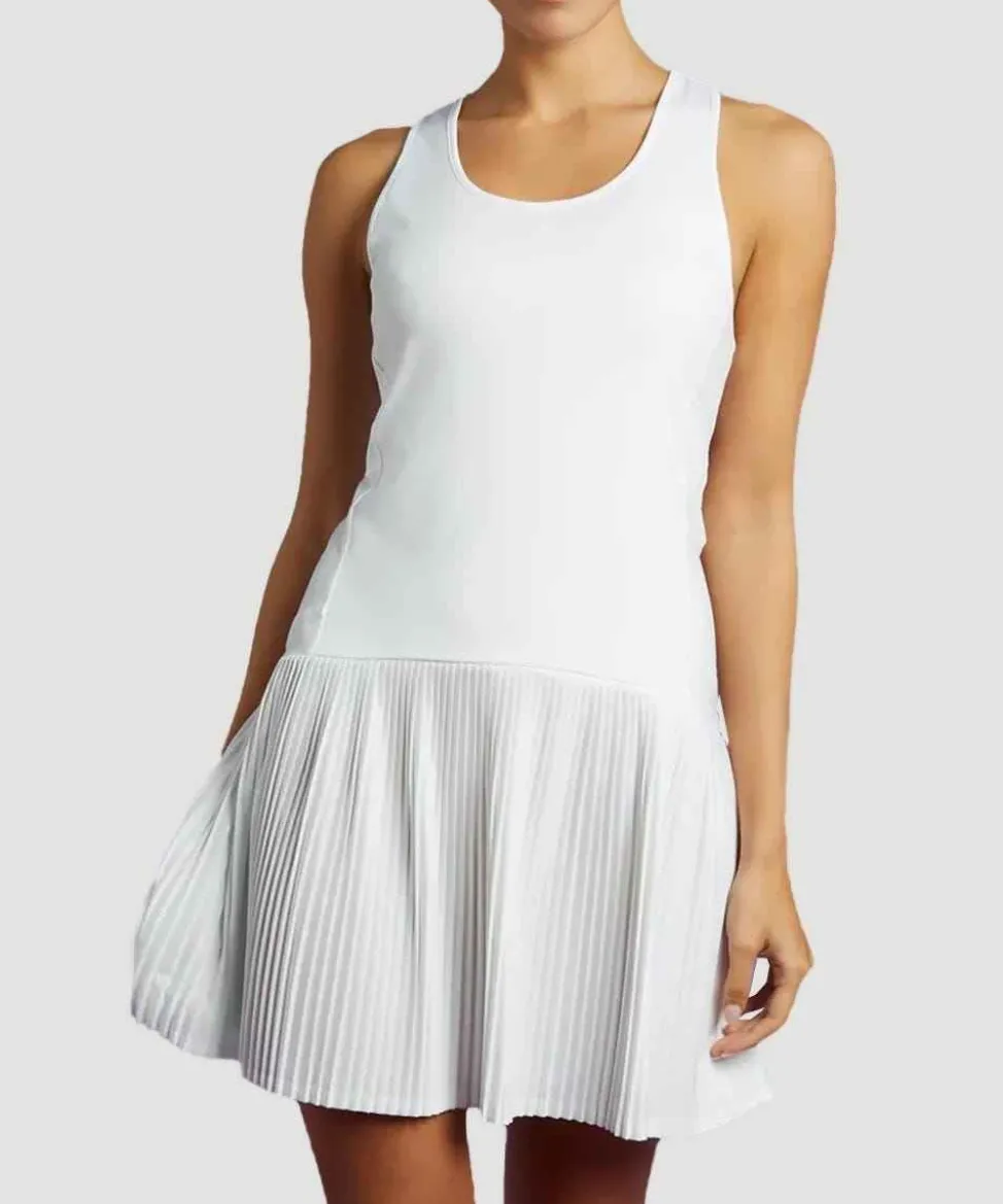Wimbledon Dresses*Women's Sleeveless Pleated Tennis Dress - White