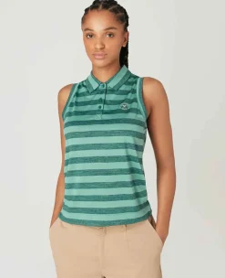 Wimbledon Sport*Womens Sleeveless Polo - Green