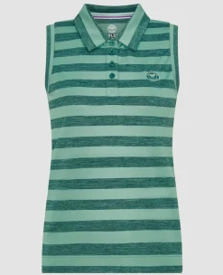 Wimbledon Sport*Womens Sleeveless Polo - Green