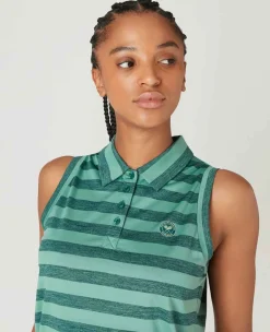 Wimbledon Sport*Womens Sleeveless Polo - Green