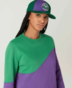 Wimbledon Sweatshirts*Womens Tennis Sweatshirt - Green & Purple
