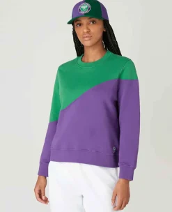 Wimbledon Sweatshirts*Womens Tennis Sweatshirt - Green & Purple