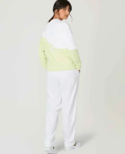 Wimbledon Sweatshirts*Womens Tennis Sweatshirt - White & Lime