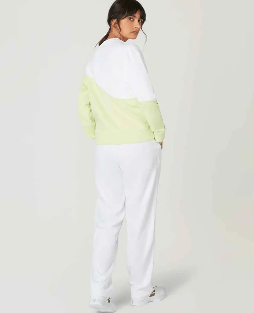 Wimbledon Sweatshirts*Womens Tennis Sweatshirt - White & Lime