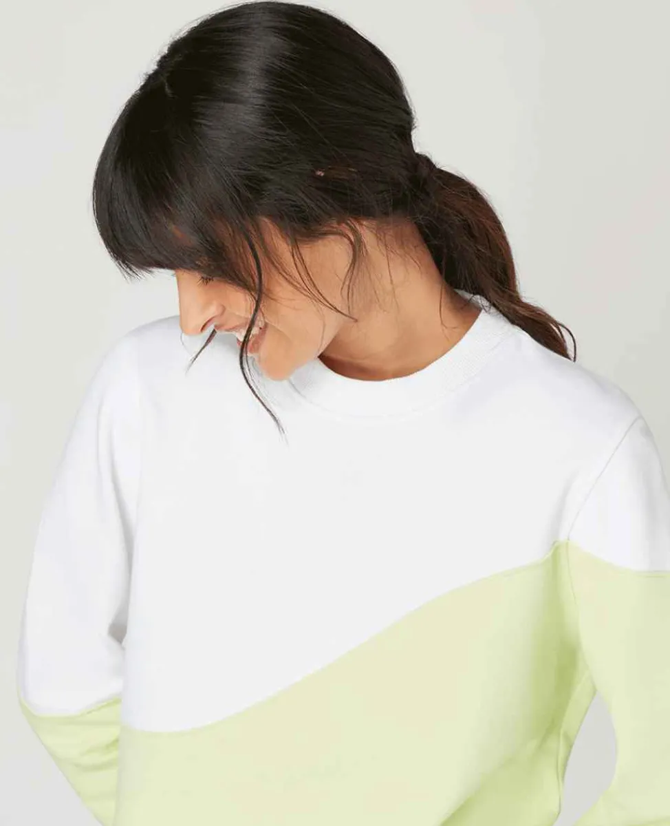 Wimbledon Sweatshirts*Womens Tennis Sweatshirt - White & Lime