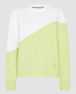 Wimbledon Sweatshirts*Womens Tennis Sweatshirt - White & Lime