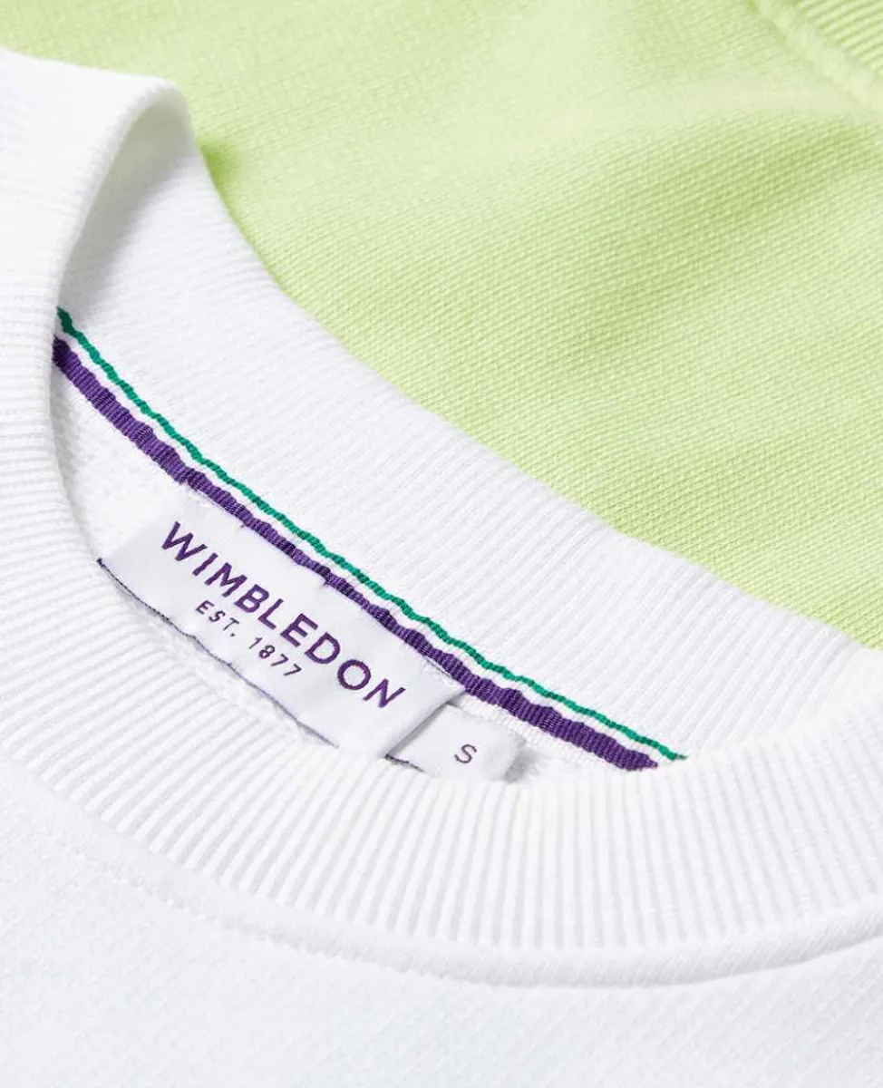 Wimbledon Sweatshirts*Womens Tennis Sweatshirt - White & Lime