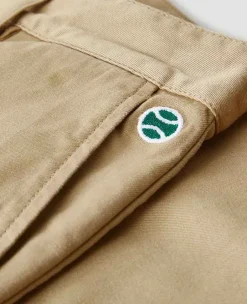 Wimbledon Bottoms*Womens Twill Cropped Trousers - Stone