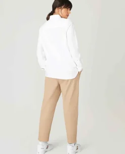 Wimbledon Bottoms*Womens Twill Cropped Trousers - Stone