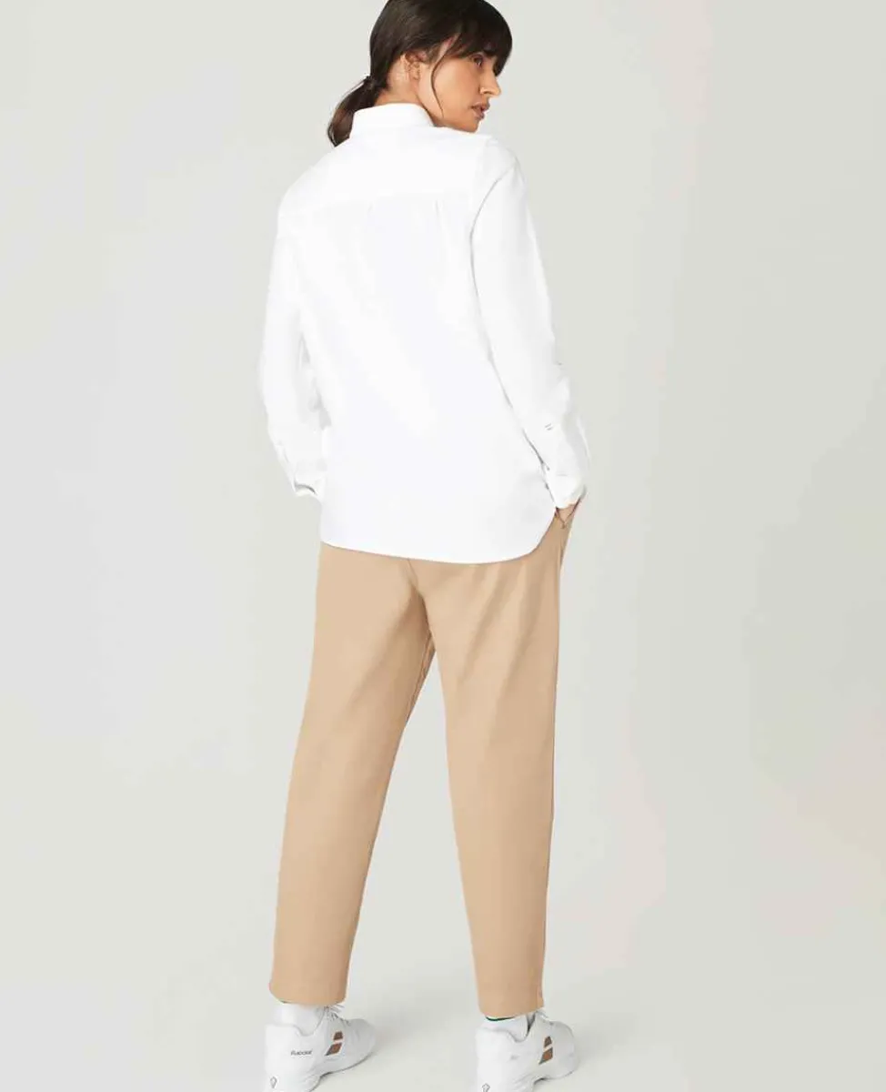 Wimbledon Bottoms*Womens Twill Cropped Trousers - Stone