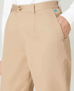 Wimbledon Bottoms*Womens Twill Cropped Trousers - Stone