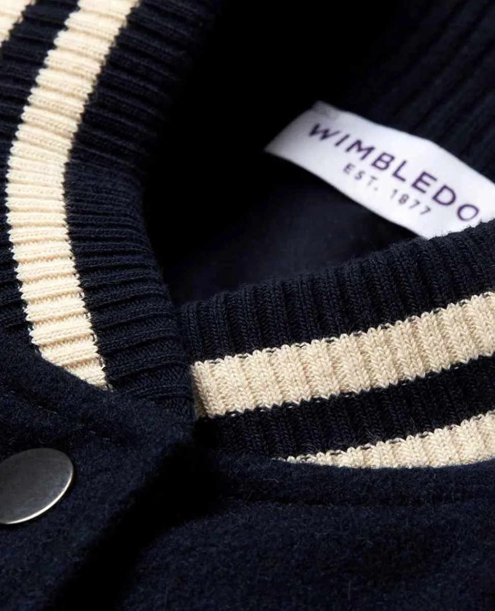 Wimbledon Outerwear*Womens Varsity Jacket - Navy