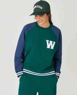 Wimbledon Sweatshirts*Womens Varsity Sweatshirt - Green