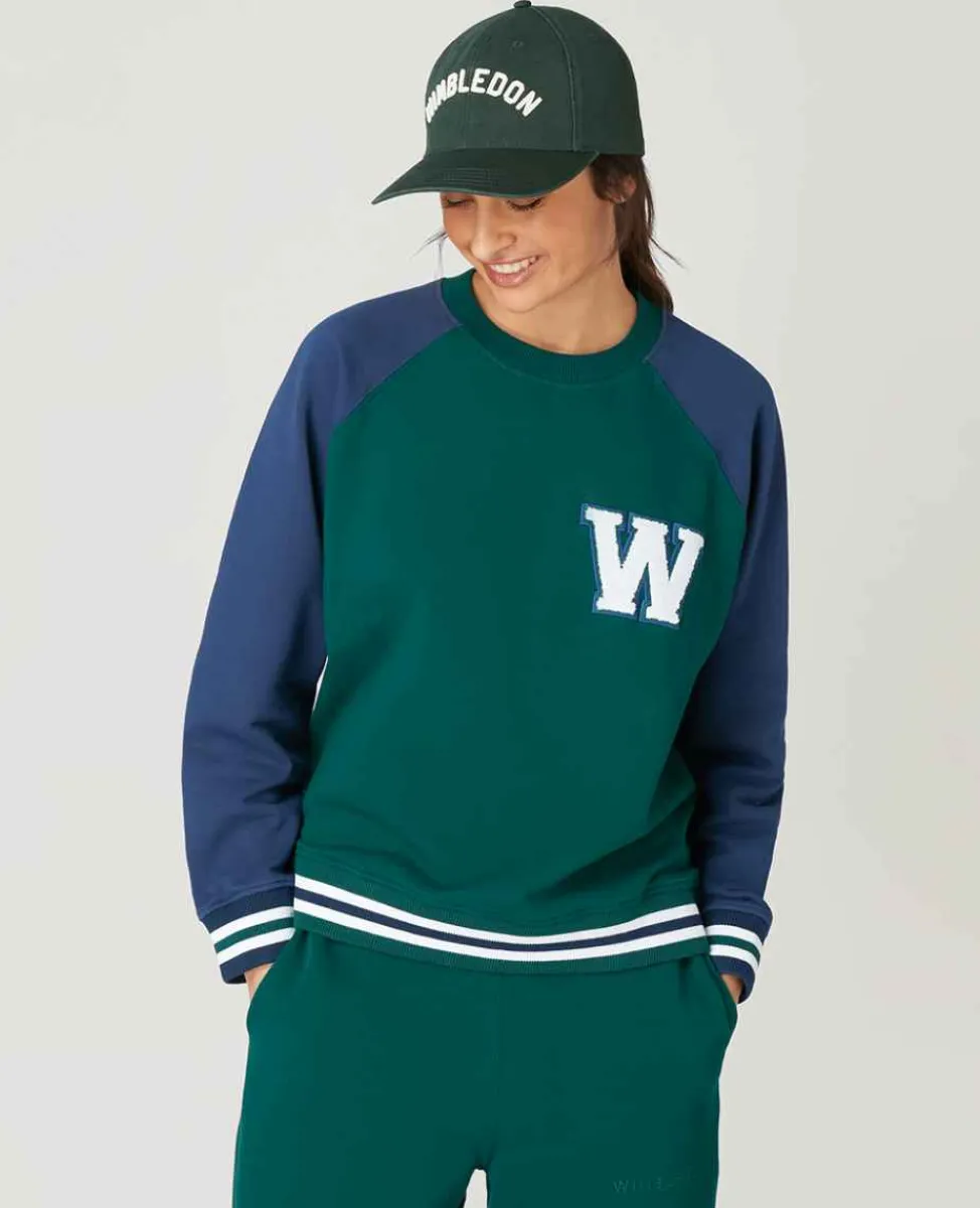 Wimbledon Sweatshirts*Womens Varsity Sweatshirt - Green