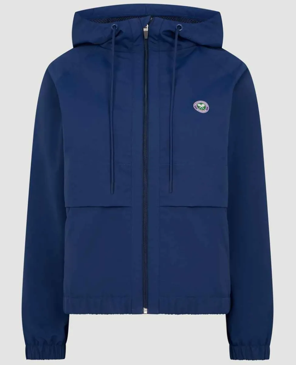 Wimbledon Sport*Womens Water Resistant Hooded Jacket - Navy