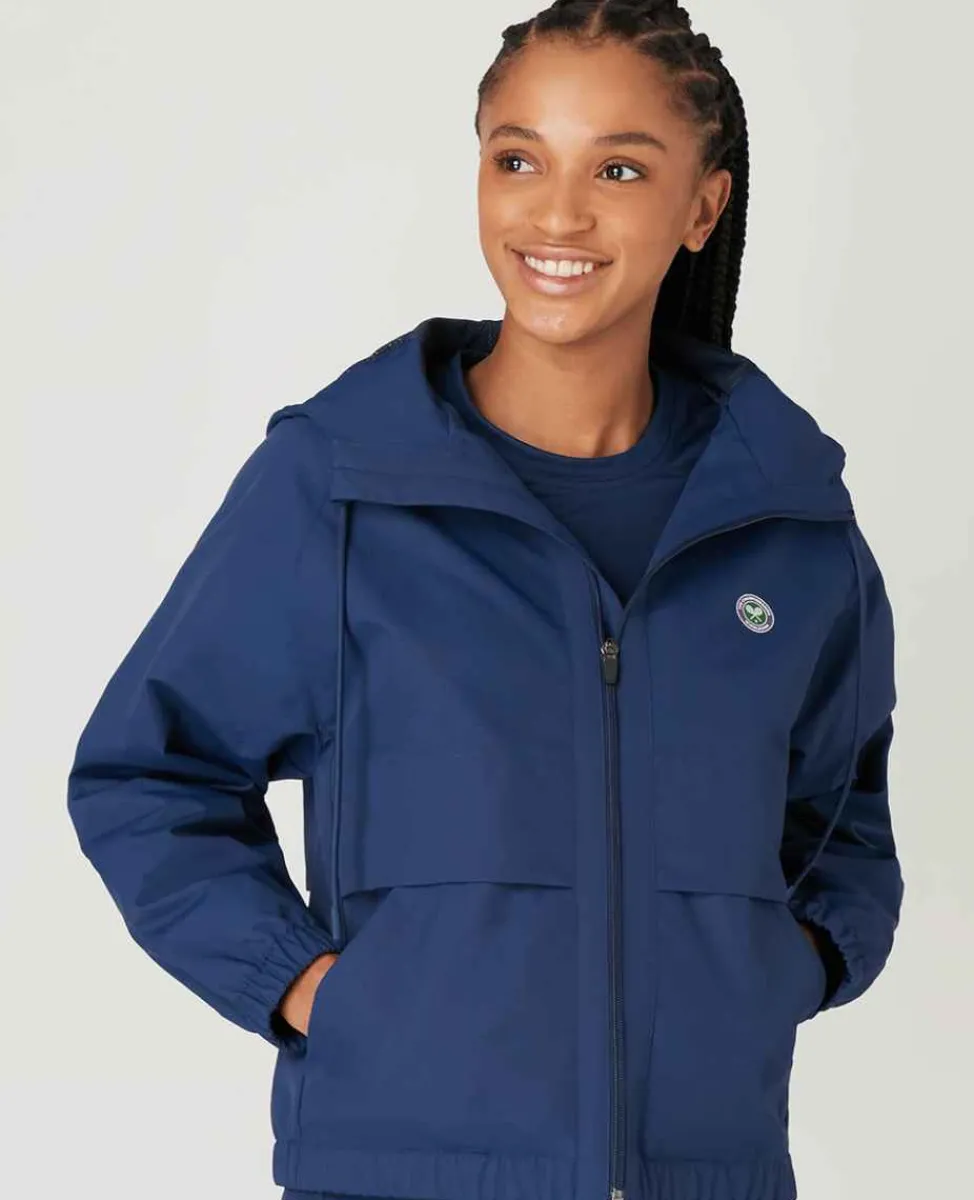 Wimbledon Sport*Womens Water Resistant Hooded Jacket - Navy
