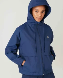 Wimbledon Sport*Womens Water Resistant Hooded Jacket - Navy