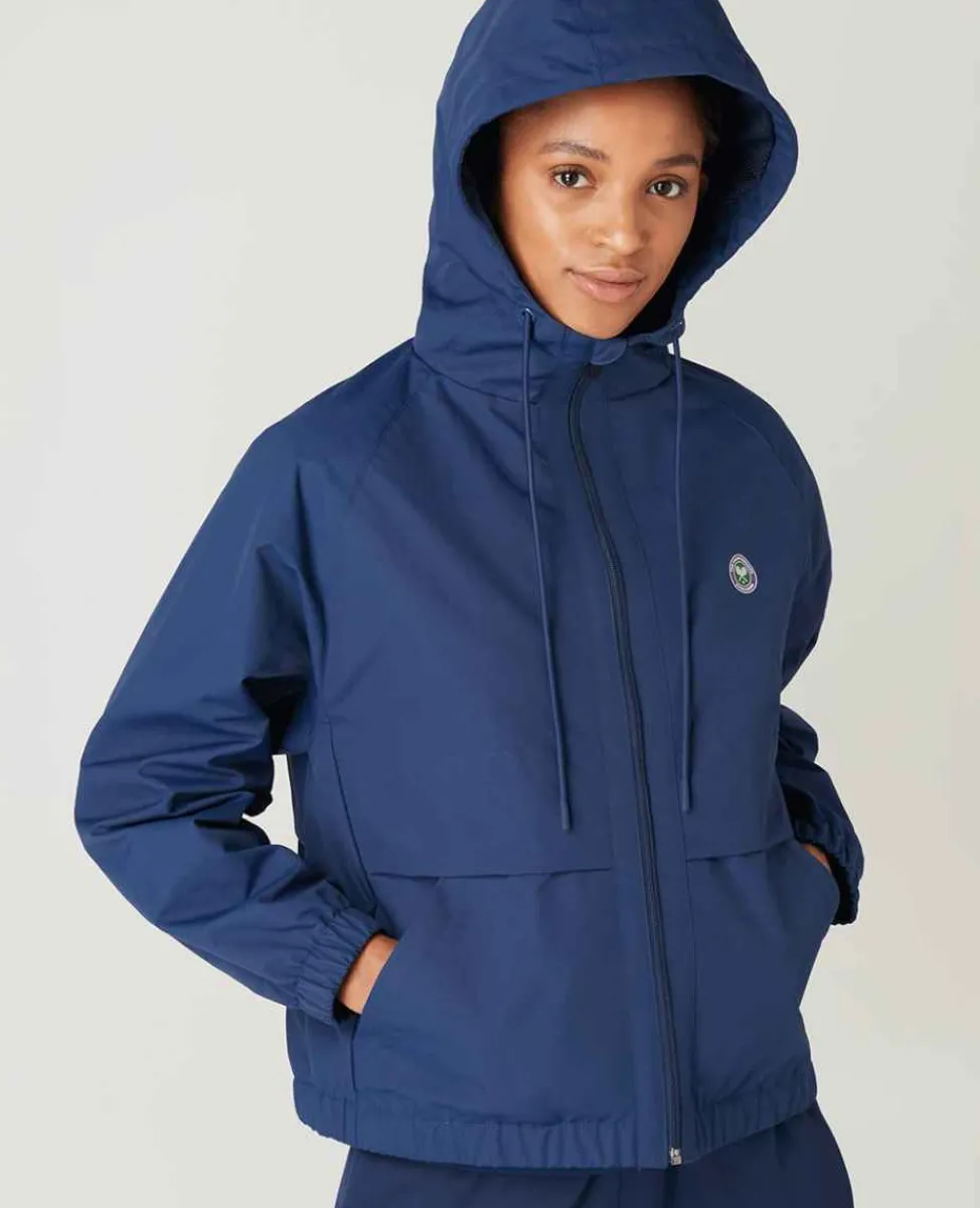 Wimbledon Sport*Womens Water Resistant Hooded Jacket - Navy