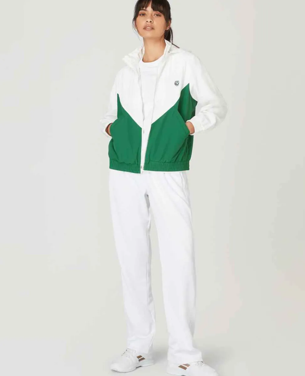 Wimbledon Sport*Womens Windbreaker Green & White