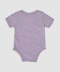 Wimbledon Baby*Yarn Dyed Stripe Babygrow - Purple