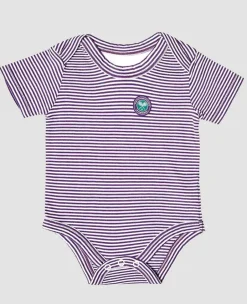 Wimbledon Baby*Yarn Dyed Stripe Babygrow - Purple